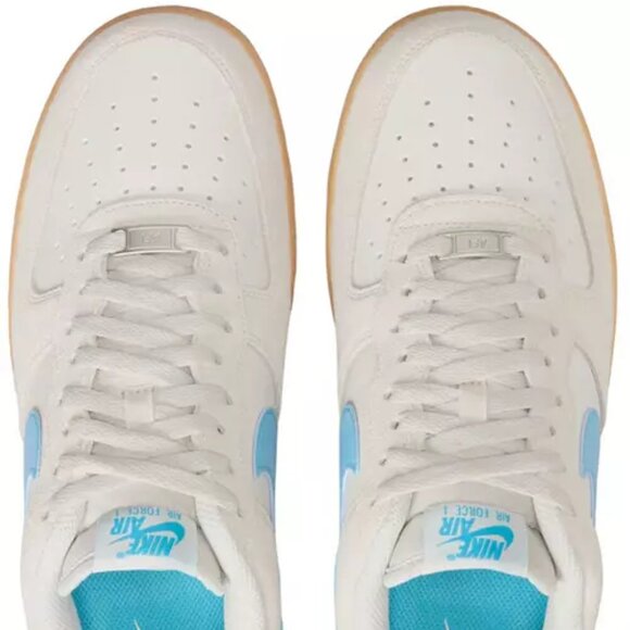 Nike Men's Air Force 1 '07 LV8 Shoes new Blue/Gum Color - Picture 7 of 7